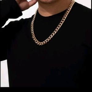 Vintage Gold Color Smooth  Thick Chains   Necklace